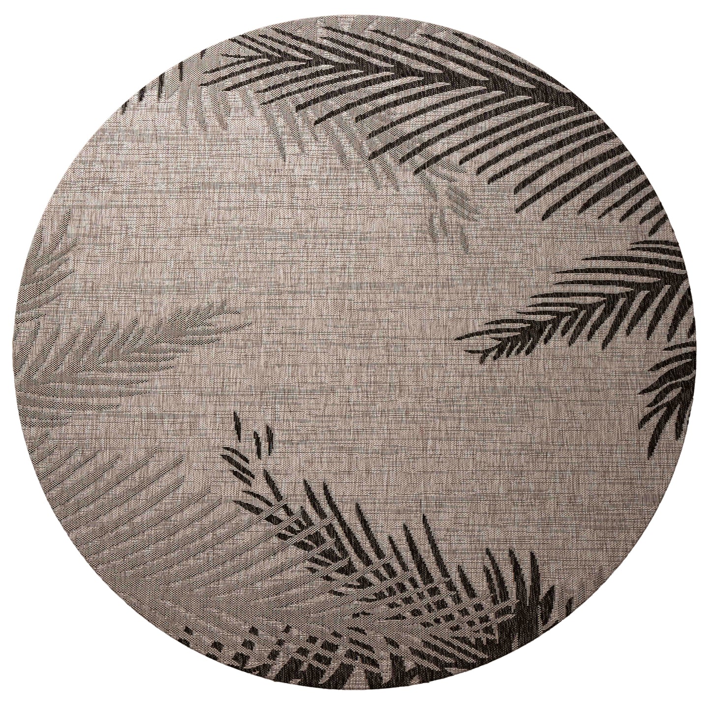 Captiva-81016 Tropical Power-Loomed Black Polypropylene Indoor/Outdoor Area Rug - LR Home