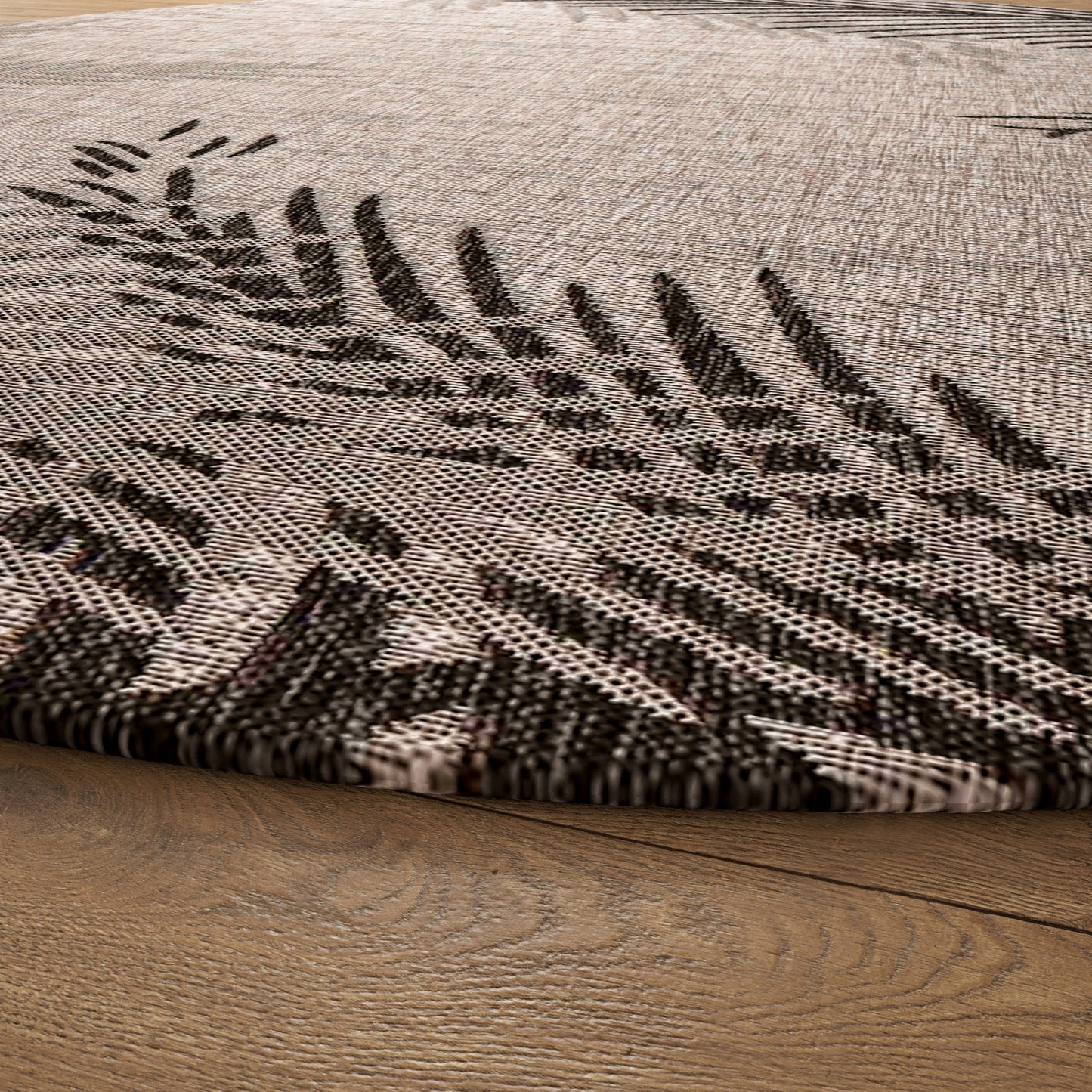 Captiva-81016 Tropical Power-Loomed Black Polypropylene Indoor/Outdoor Area Rug - LR Home