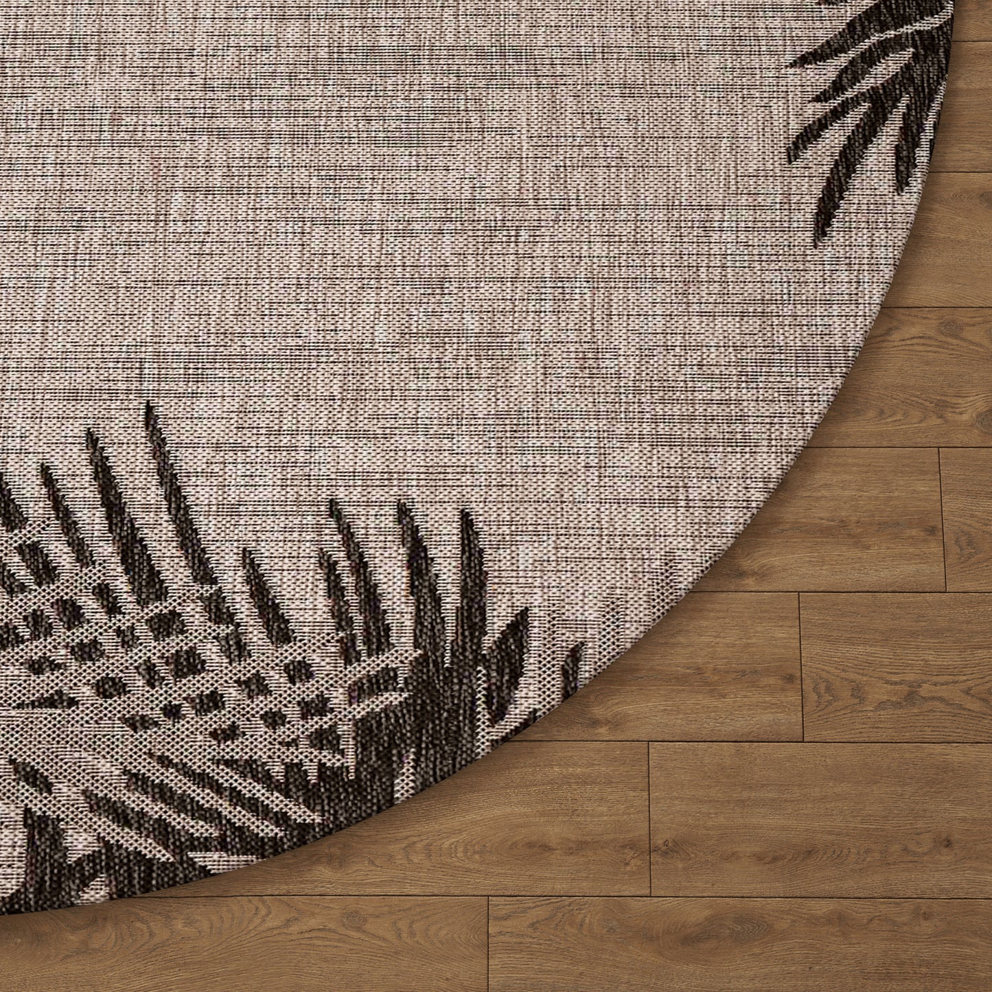 Captiva-81016 Tropical Power-Loomed Black Polypropylene Indoor/Outdoor Area Rug - LR Home