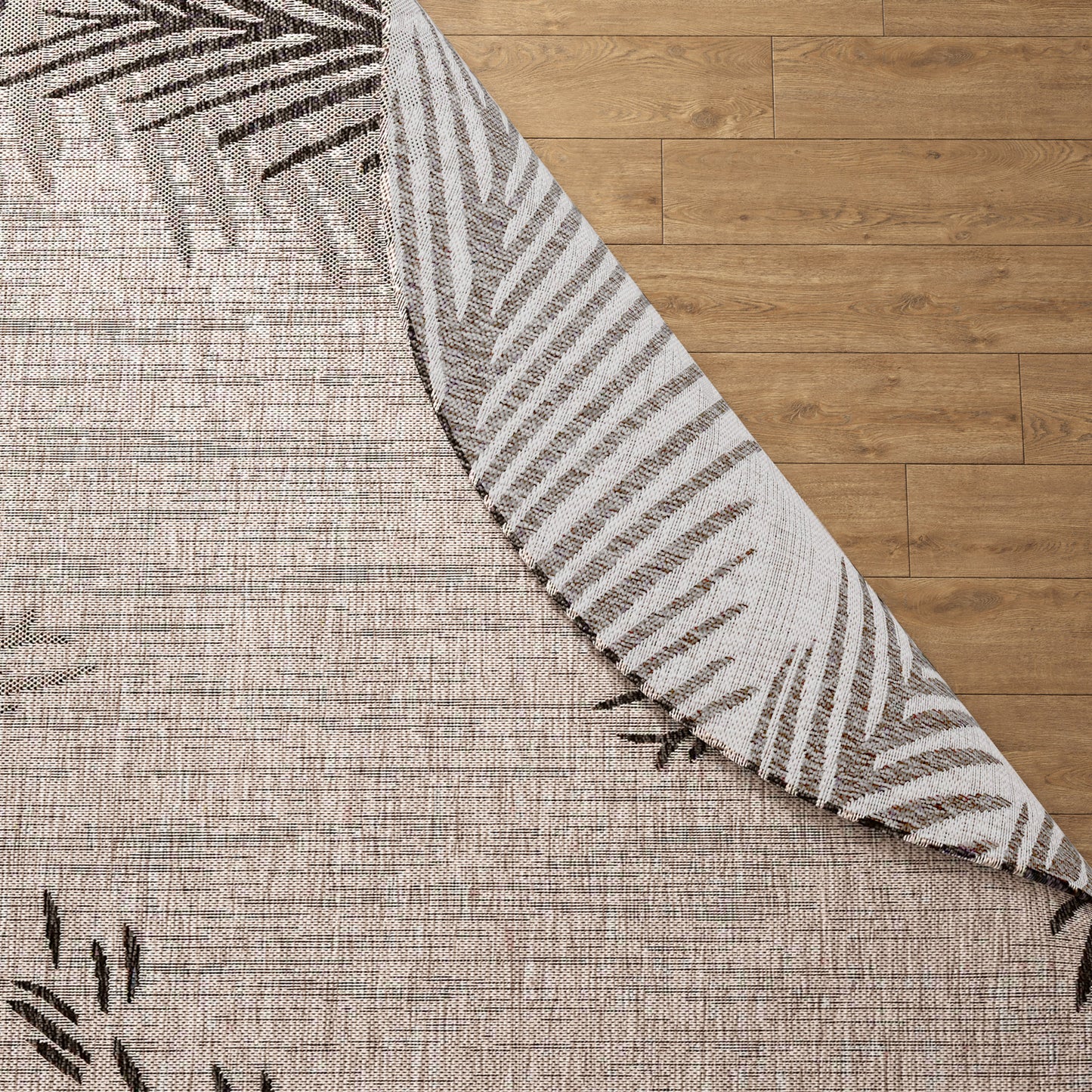 Captiva-81016 Tropical Power-Loomed Black Polypropylene Indoor/Outdoor Area Rug - LR Home