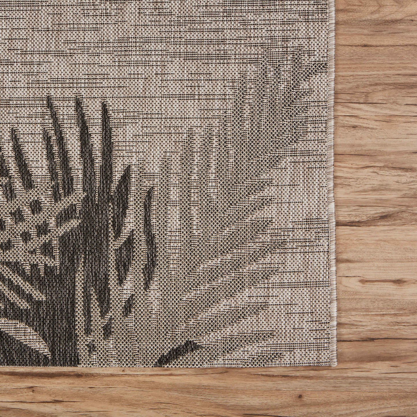 CAPTI-81016 Tropical Machine Made Black Polypropylene Indoor/Outdoor Area Rugs - LR Home