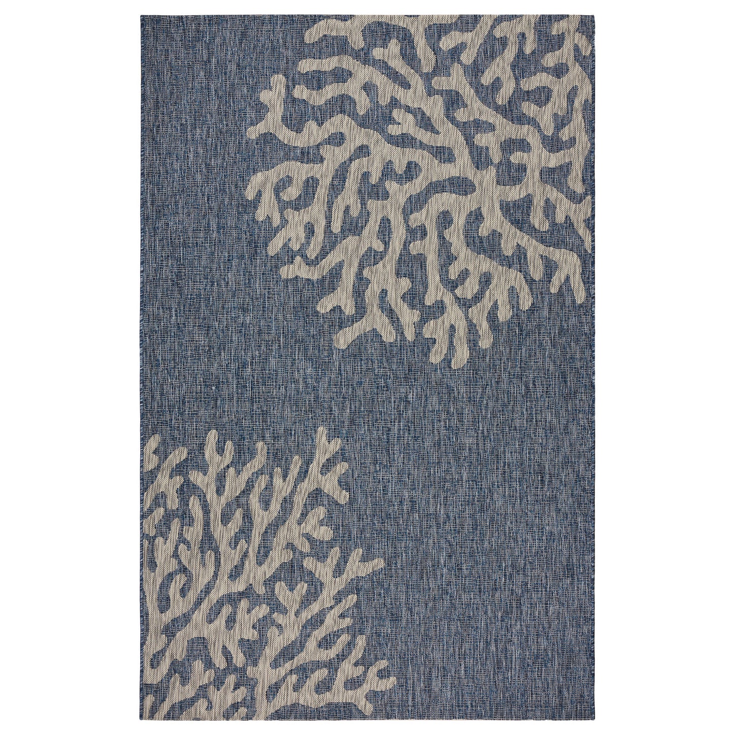 CAPTI-81017 Nautical/Coastal Machine Made Navy Polypropylene Indoor/Outdoor Area Rugs - LR Home