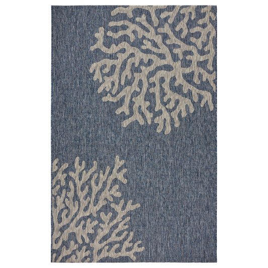 Ox Bay Navy/Gray Coastal Reef Indoor/Outdoor Area Rug - Silo view