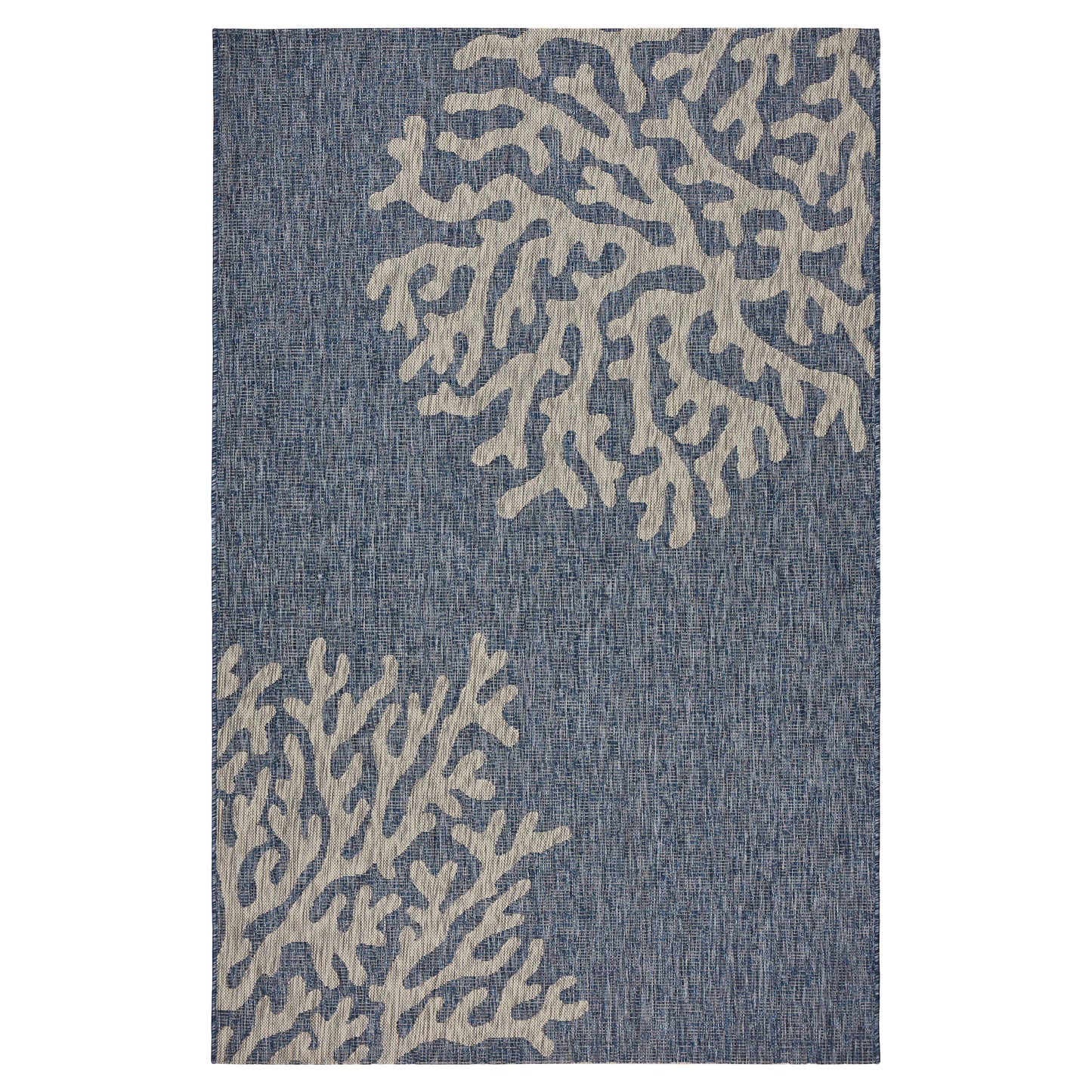 Captiva-81017 Nautical Power-Loomed Navy Blue/Gray Polypropylene Indoor/Outdoor Area Rug - LR Home