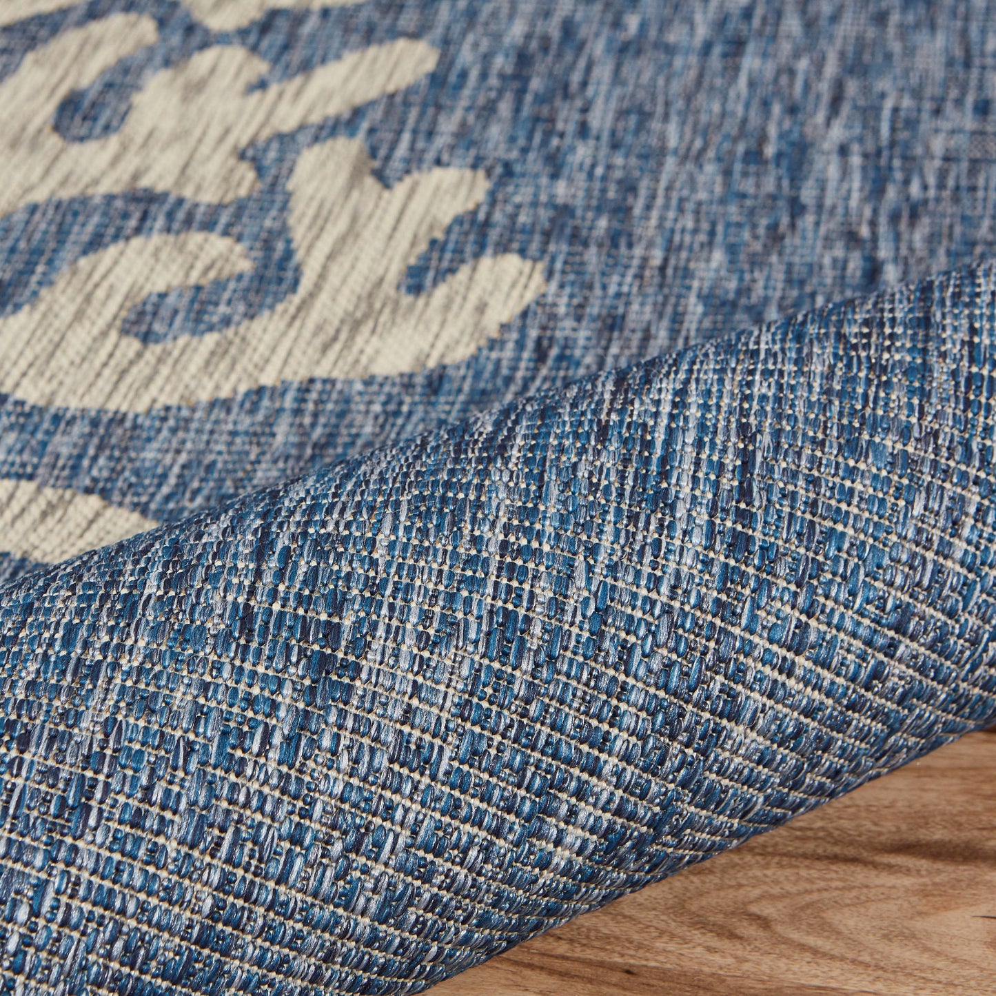 CAPTI-81017 Nautical/Coastal Machine Made Navy Polypropylene Indoor/Outdoor Area Rugs - LR Home