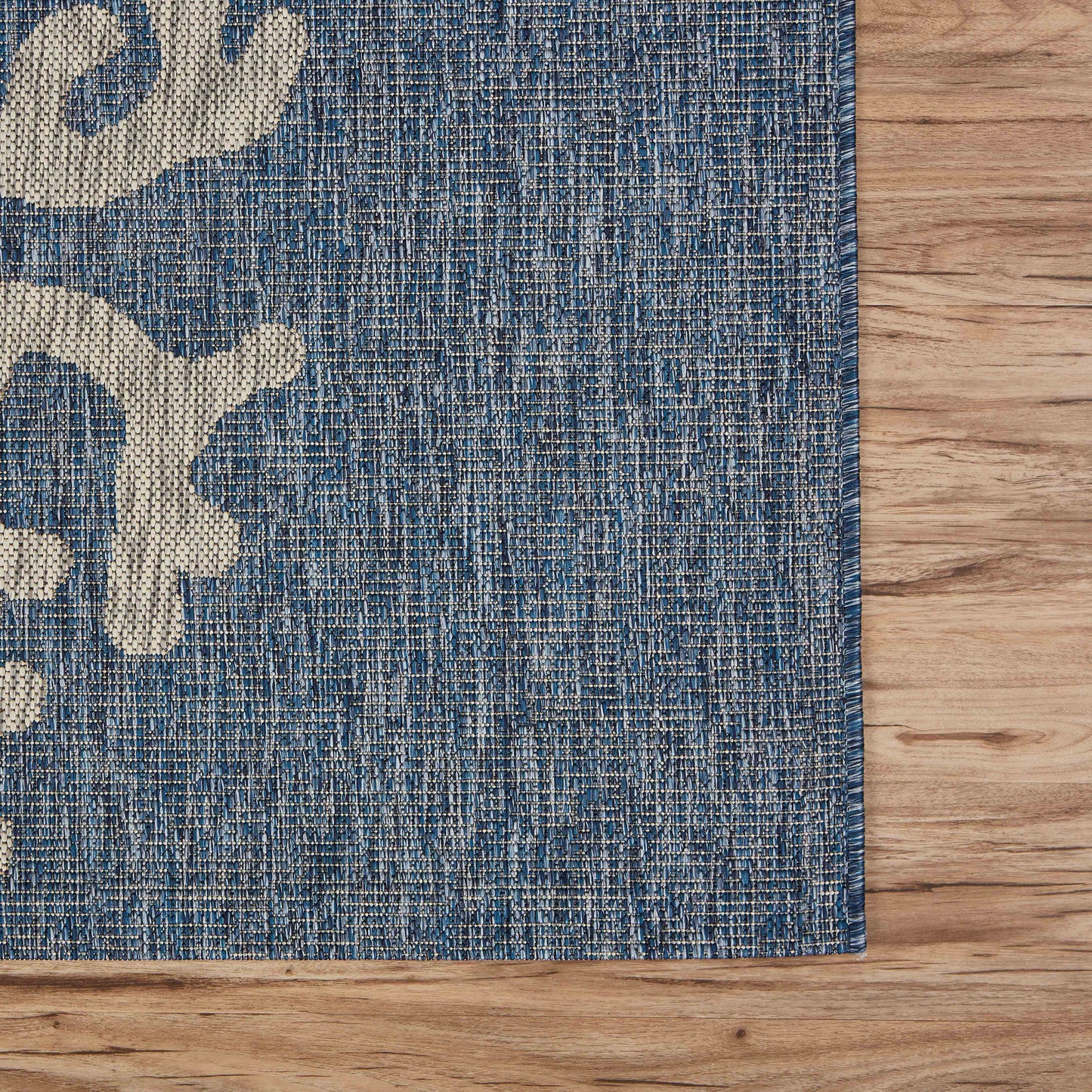 CAPTI-81017 Nautical/Coastal Machine Made Navy Polypropylene Indoor/Outdoor Area Rugs - LR Home