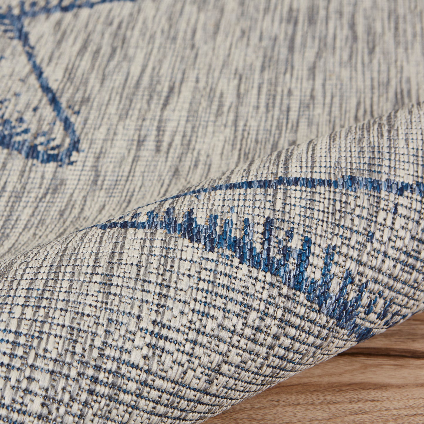 Captiva-81019 Nautical Power-Loomed Blue/Gray Polypropylene Indoor/Outdoor Area Rug - LR Home