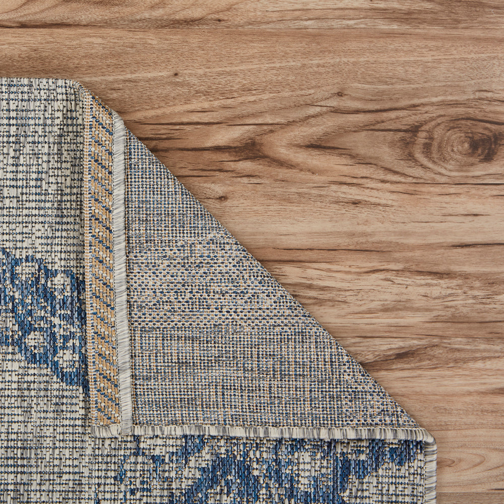 Captiva-81019 Nautical Power-Loomed Blue/Gray Polypropylene Indoor/Outdoor Area Rug - LR Home
