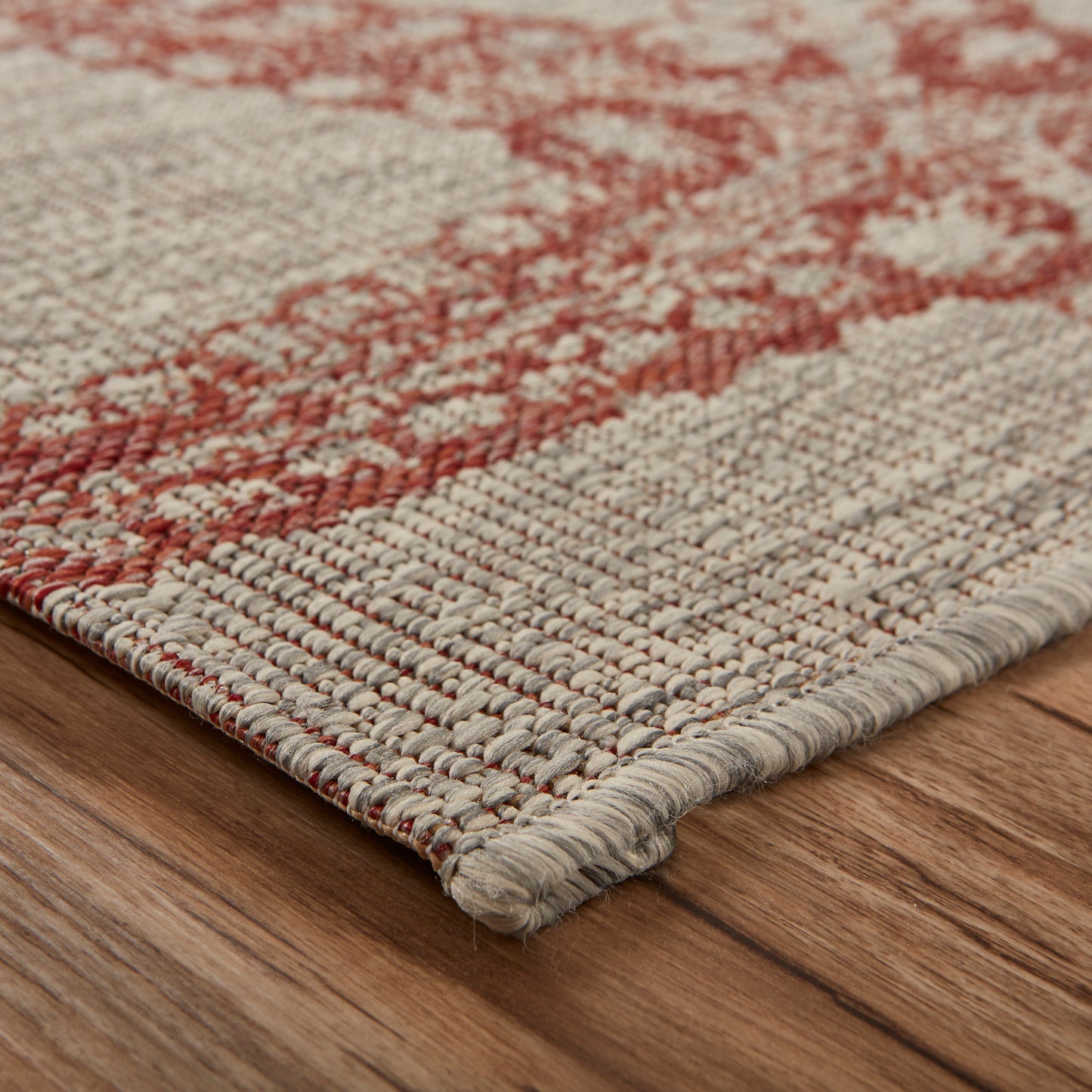 Captiva-81020 Nautical Power-Loomed Rust Polypropylene Indoor/Outdoor Area Rug - LR Home