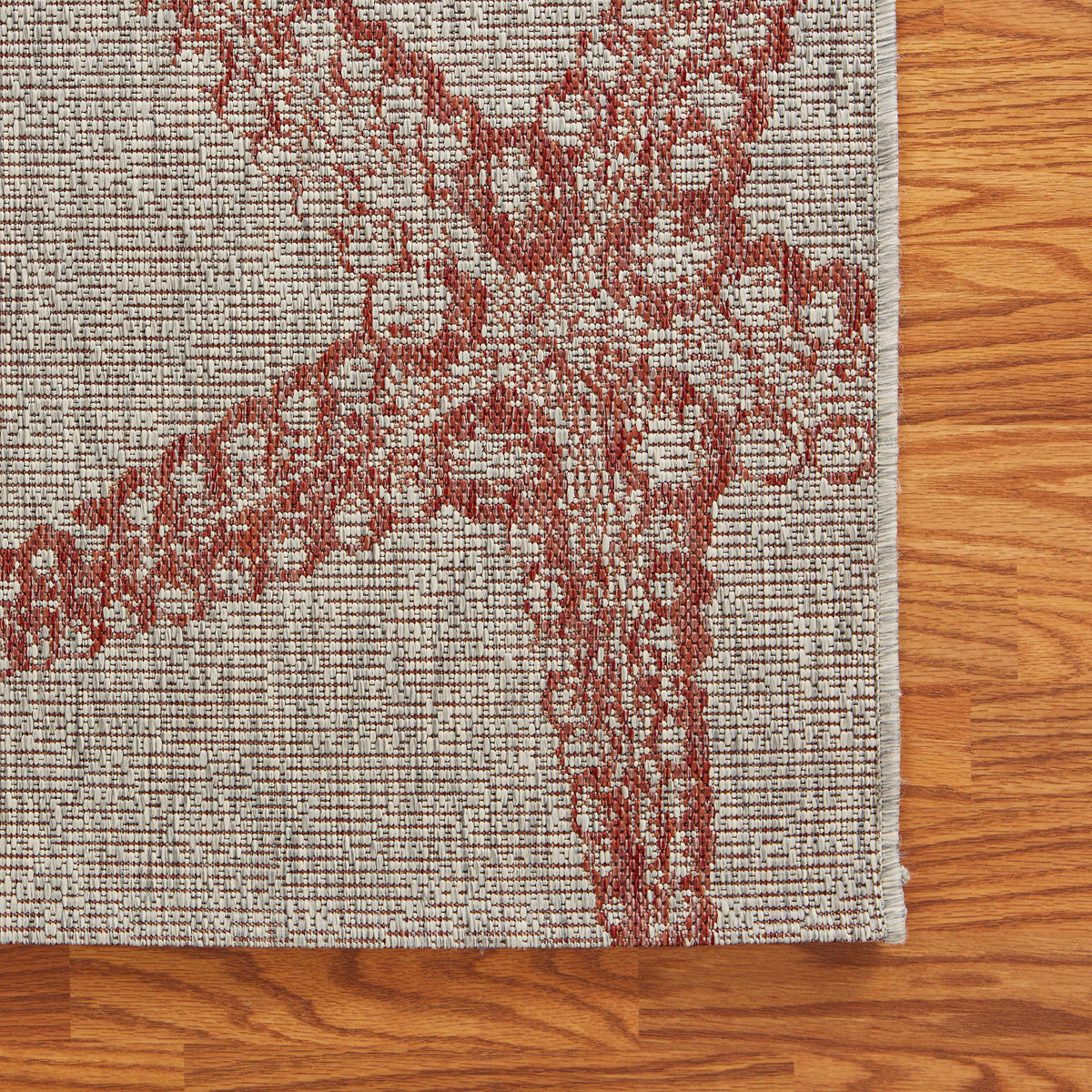 Ox Bay Coral/Taupe Coastal Starfish Indoor/Outdoor Area Rug - back view