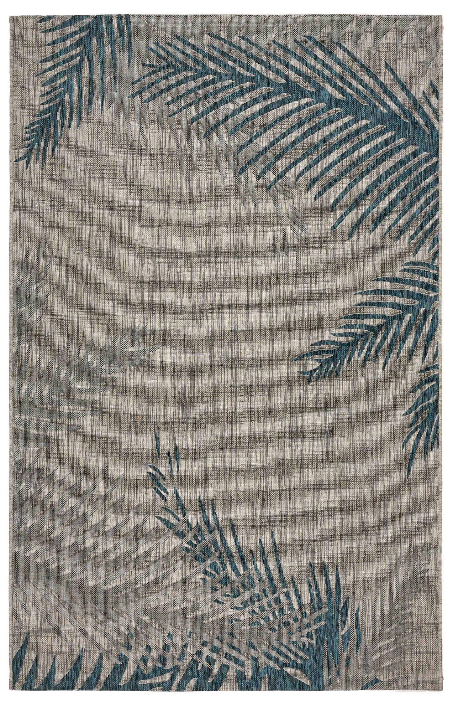 CAPTI-81016 Tropical Machine Made Blue Polypropylene Indoor/Outdoor Area Rugs - LR Home