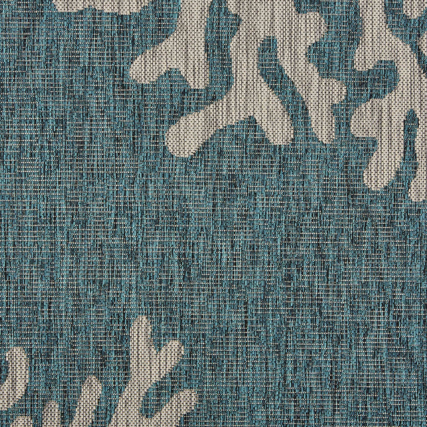 CAPTI-81017 Nautical/Coastal Machine Made Teal Polypropylene Indoor/Outdoor Area Rugs - LR Home