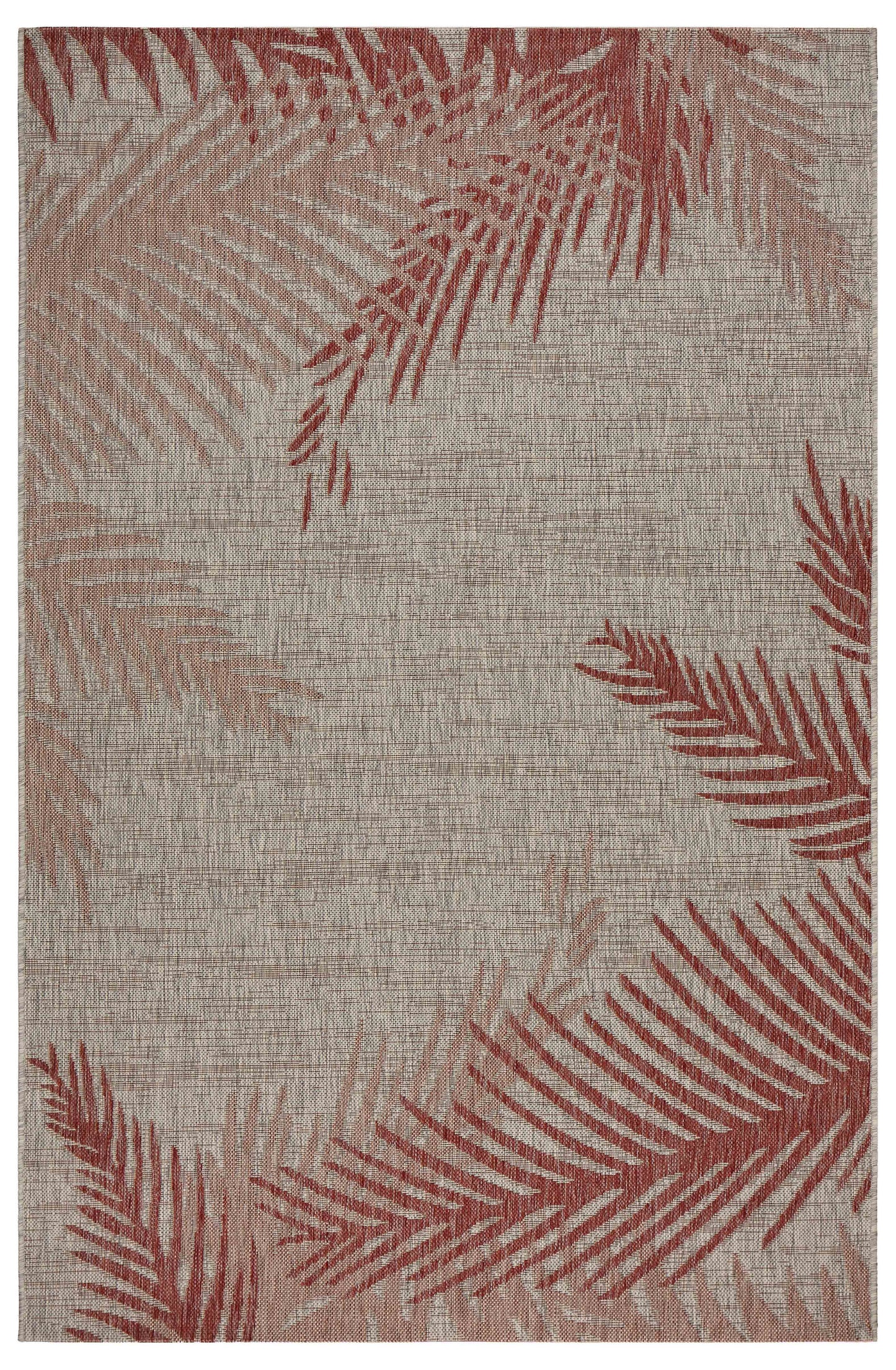 CAPTI-81016 Tropical Machine Made Red Polypropylene Indoor/Outdoor Area Rugs - LR Home