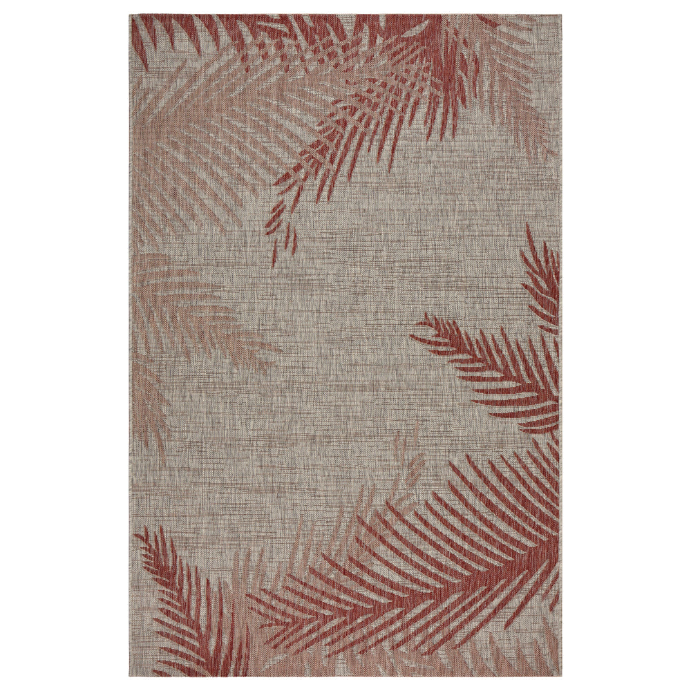 Captiva-81023 Tropical Power-Loomed Red Polypropylene Indoor/Outdoor Area Rug - LR Home