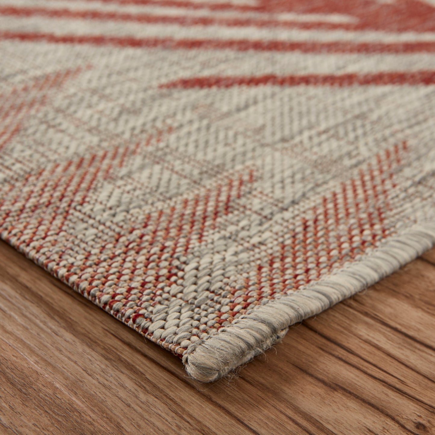 Captiva-81023 Tropical Power-Loomed Red Polypropylene Indoor/Outdoor Area Rug - LR Home