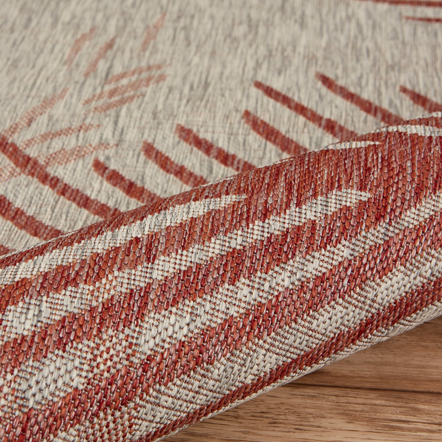 Captiva-81023 Tropical Power-Loomed Red Polypropylene Indoor/Outdoor Area Rug - LR Home