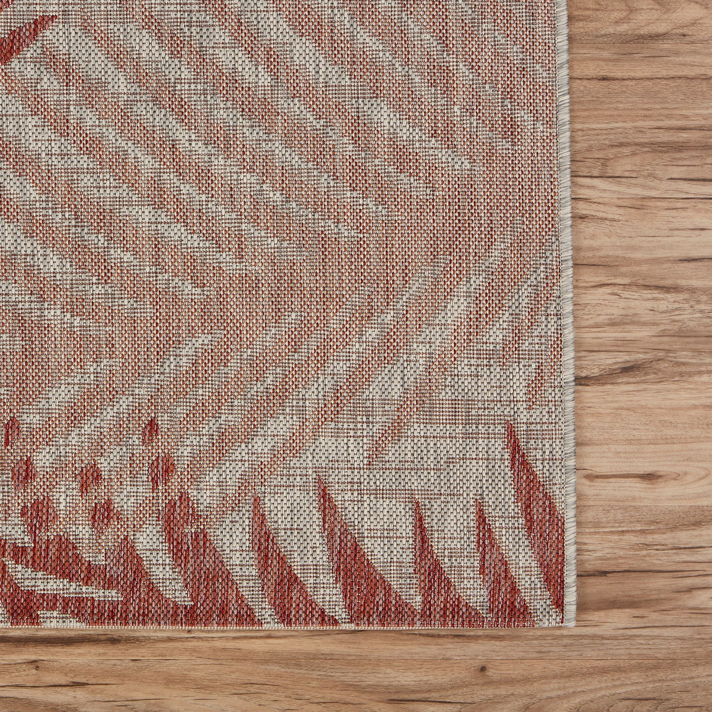 Captiva-81023 Tropical Power-Loomed Red Polypropylene Indoor/Outdoor Area Rug - LR Home