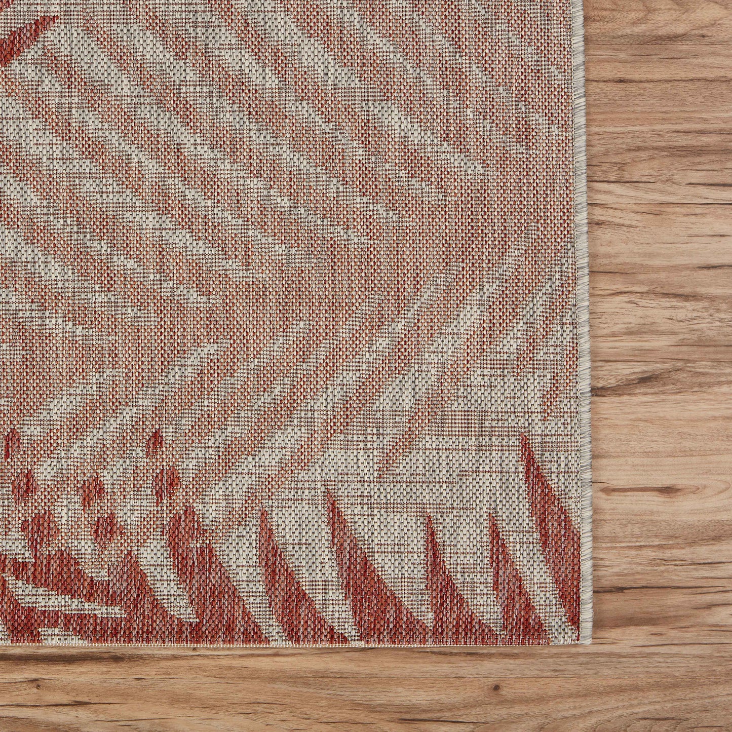 CAPTI-81016 Tropical Machine Made Red Polypropylene Indoor/Outdoor Area Rugs - LR Home