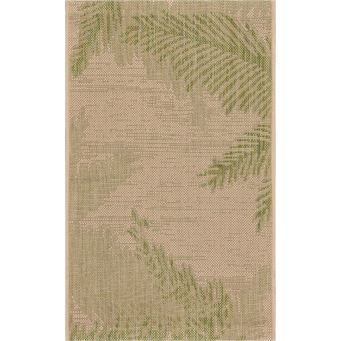CAPTI-81016 Tropical Machine Made Green Polypropylene Indoor/Outdoor Area Rugs - LR Home