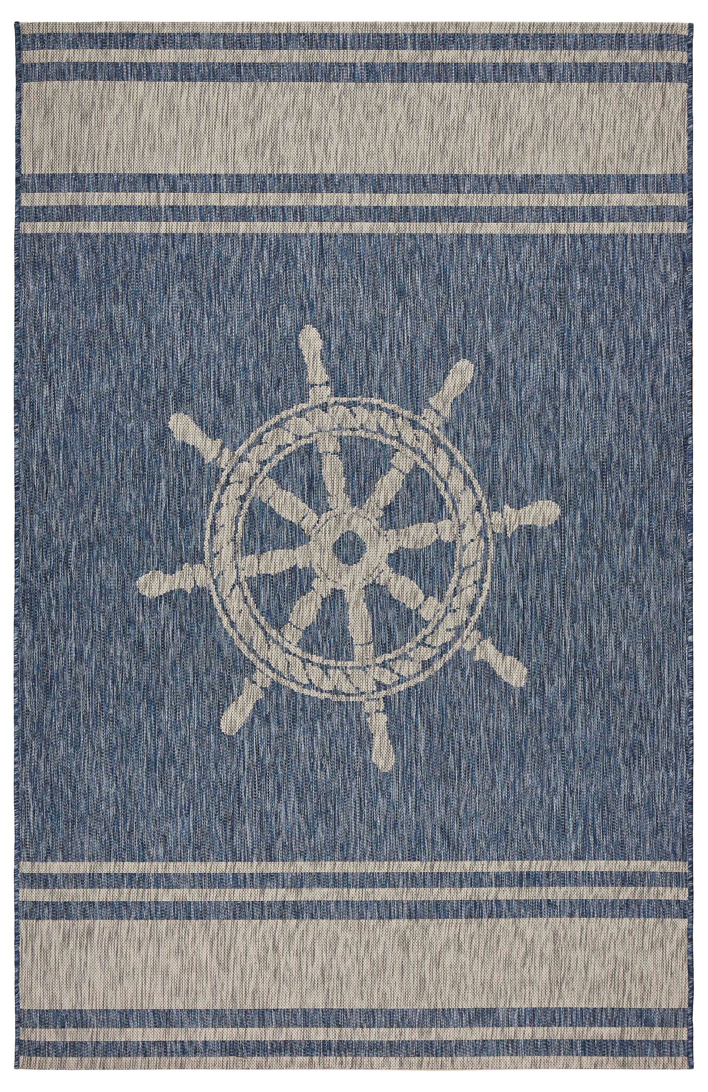 CAPTI-81025 Nautical/Coastal Machine Made Blue/Gray Polypropylene Indoor/Outdoor Area Rugs - LR Home