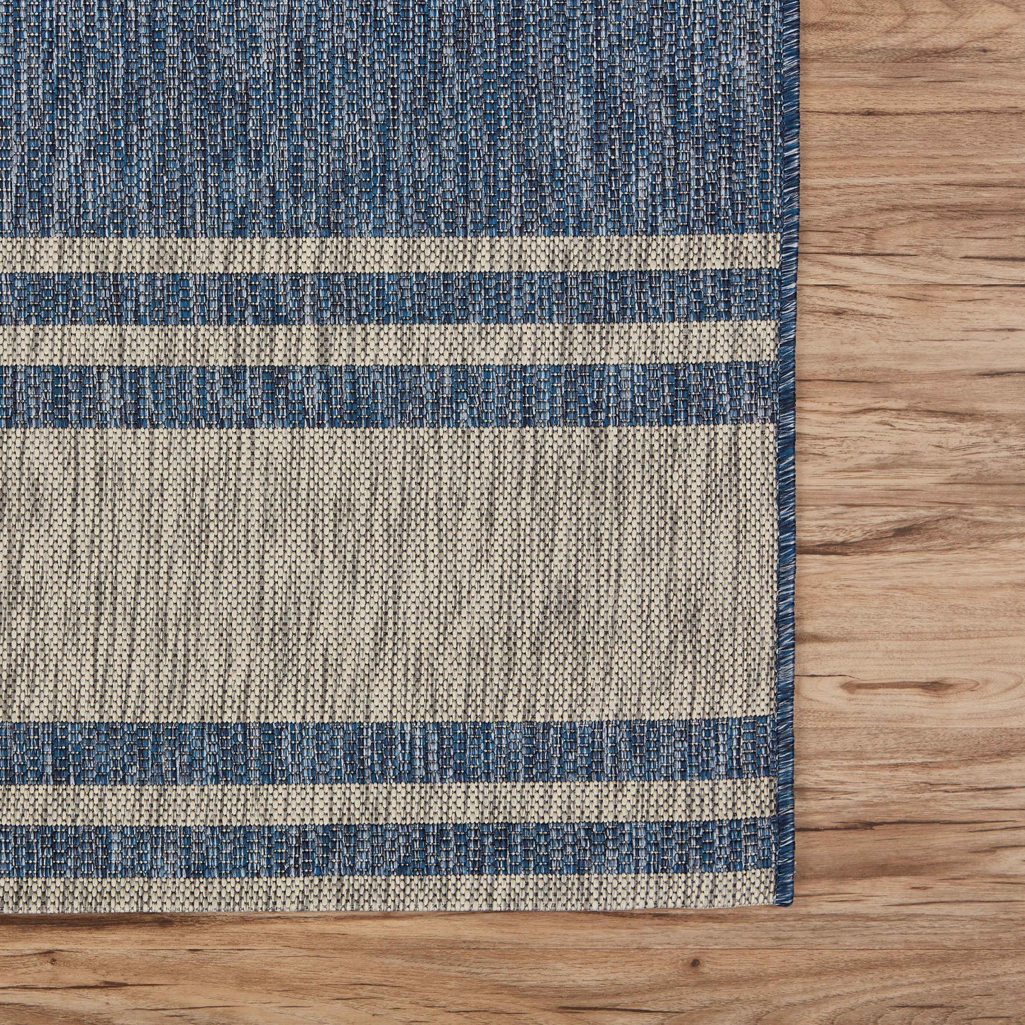 Captiva-81025 Nautical Power-Loomed Blue/Gray Polypropylene Indoor/Outdoor Area Rug - LR Home