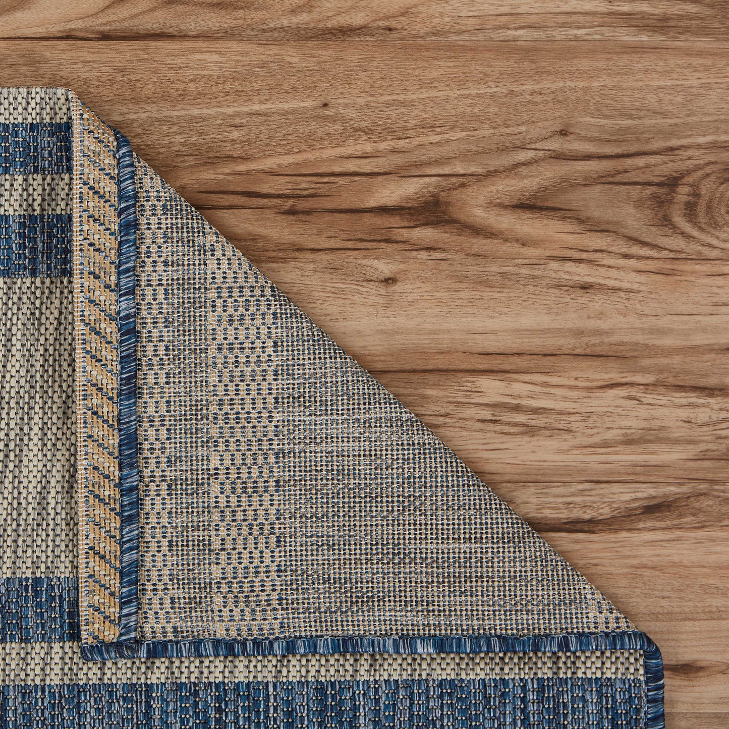 Captiva-81025 Nautical Power-Loomed Blue/Gray Polypropylene Indoor/Outdoor Area Rug - LR Home
