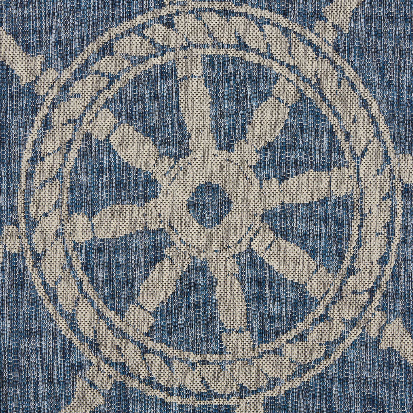 Captiva-81025 Nautical Power-Loomed Blue/Gray Polypropylene Indoor/Outdoor Area Rug - LR Home
