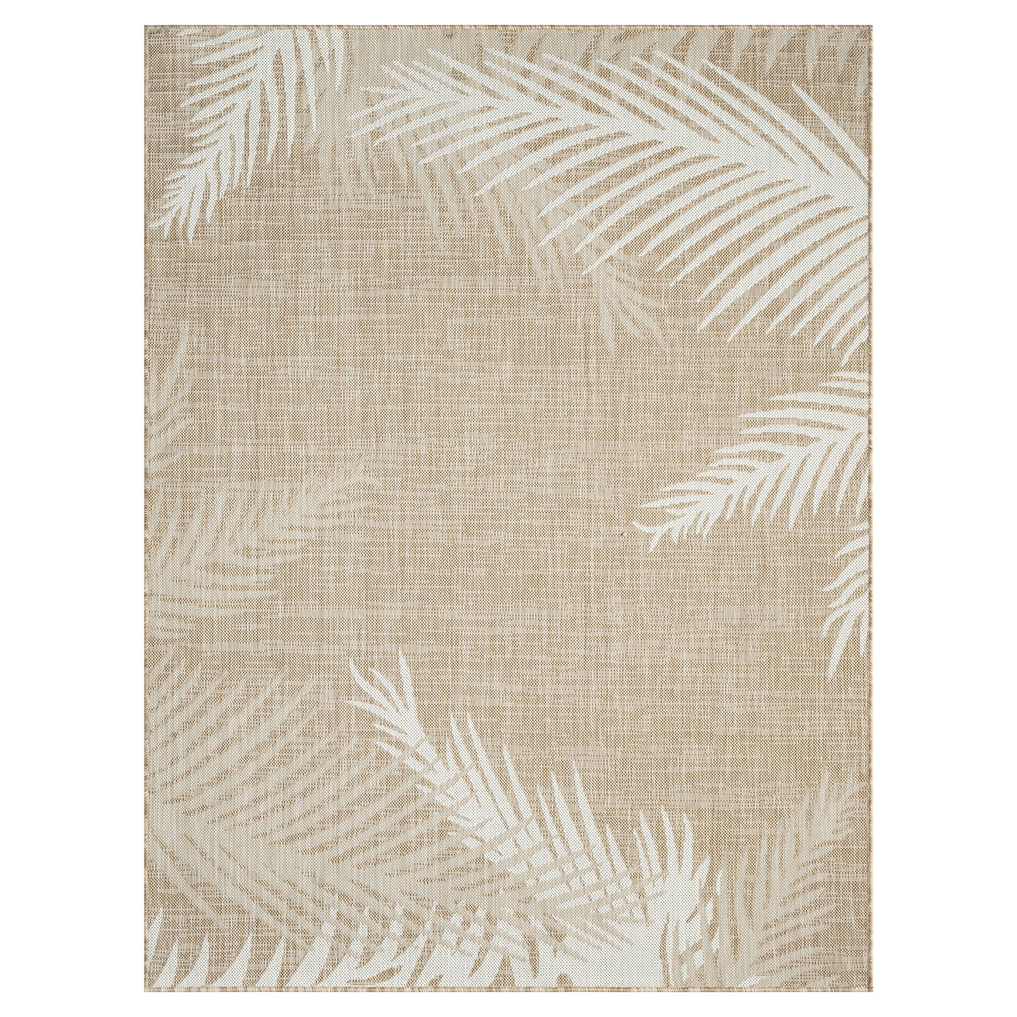 Captiva-82602 Tropical Power-Loomed Beige Polypropylene Indoor/Outdoor Area Rug - LR Home