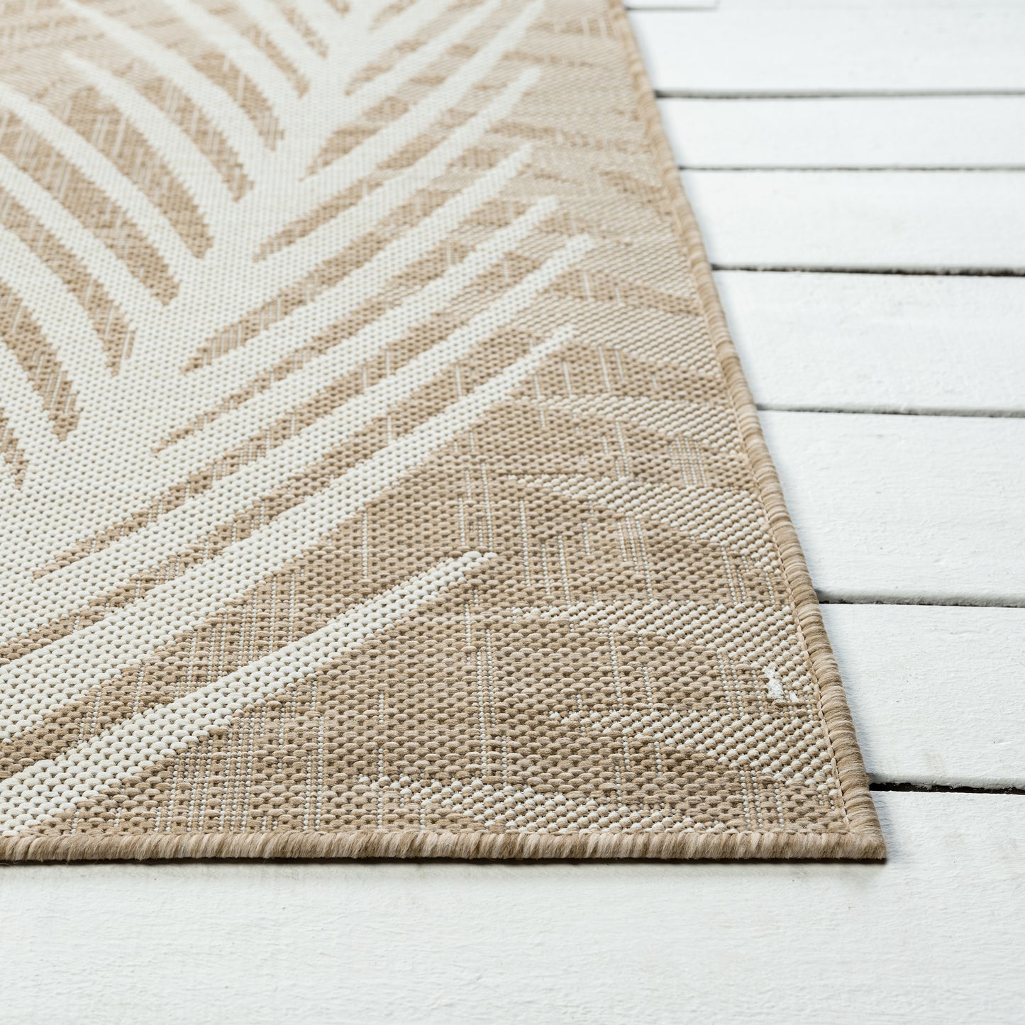 Captiva-82602 Tropical Power-Loomed Beige Polypropylene Indoor/Outdoor Area Rug - LR Home
