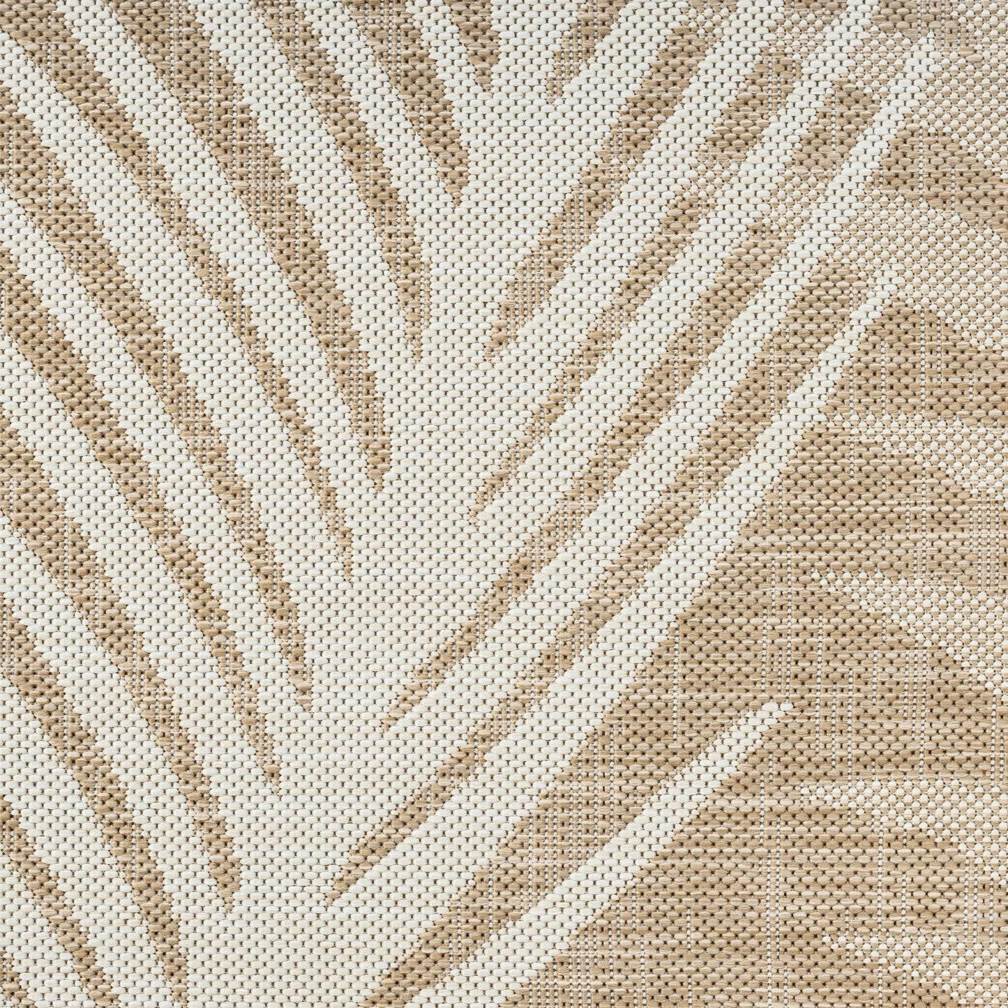 Captiva-82602 Tropical Power-Loomed Beige Polypropylene Indoor/Outdoor Area Rug - LR Home