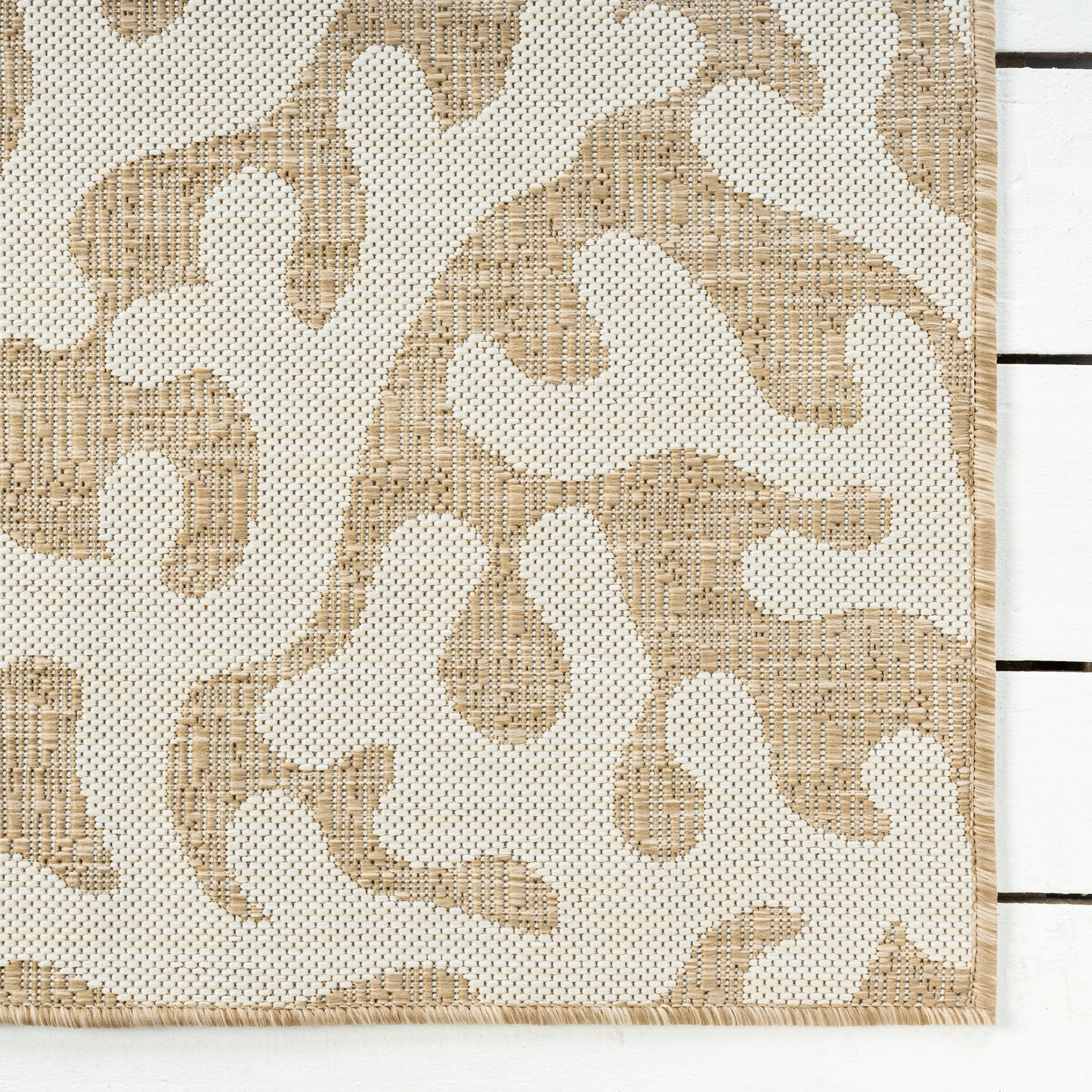 CAPTI-81017 Nautical/Coastal Machine Made Beige Polypropylene Indoor/Outdoor Area Rugs - LR Home