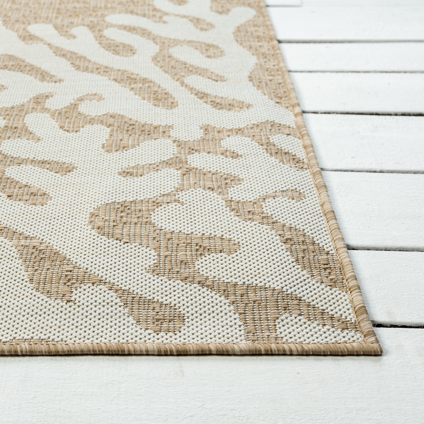 Captiva-82603 Nautical Power-Loomed Beige Polypropylene Indoor/Outdoor Area Rug - LR Home