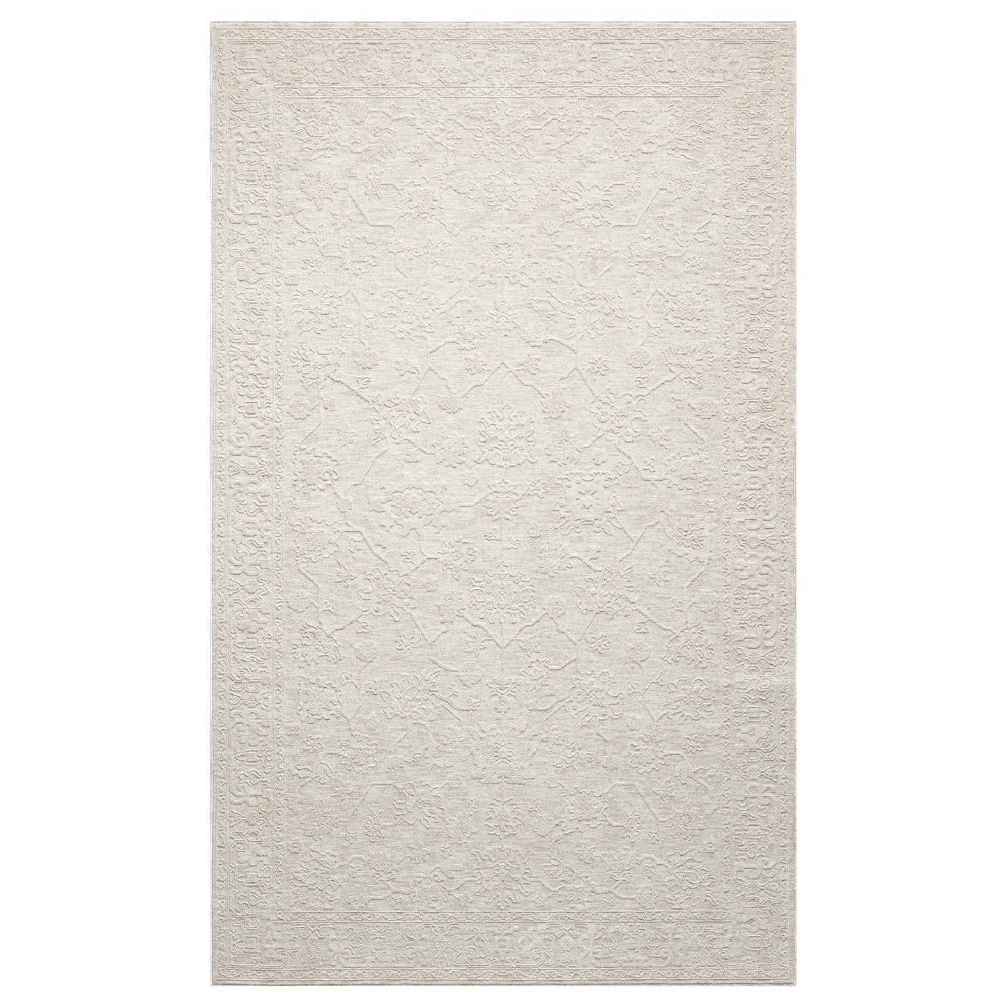 Castillo-82738 Farmhouse Power-Loomed Beige/Cream Cotton Indoor Area Rug - LR Home