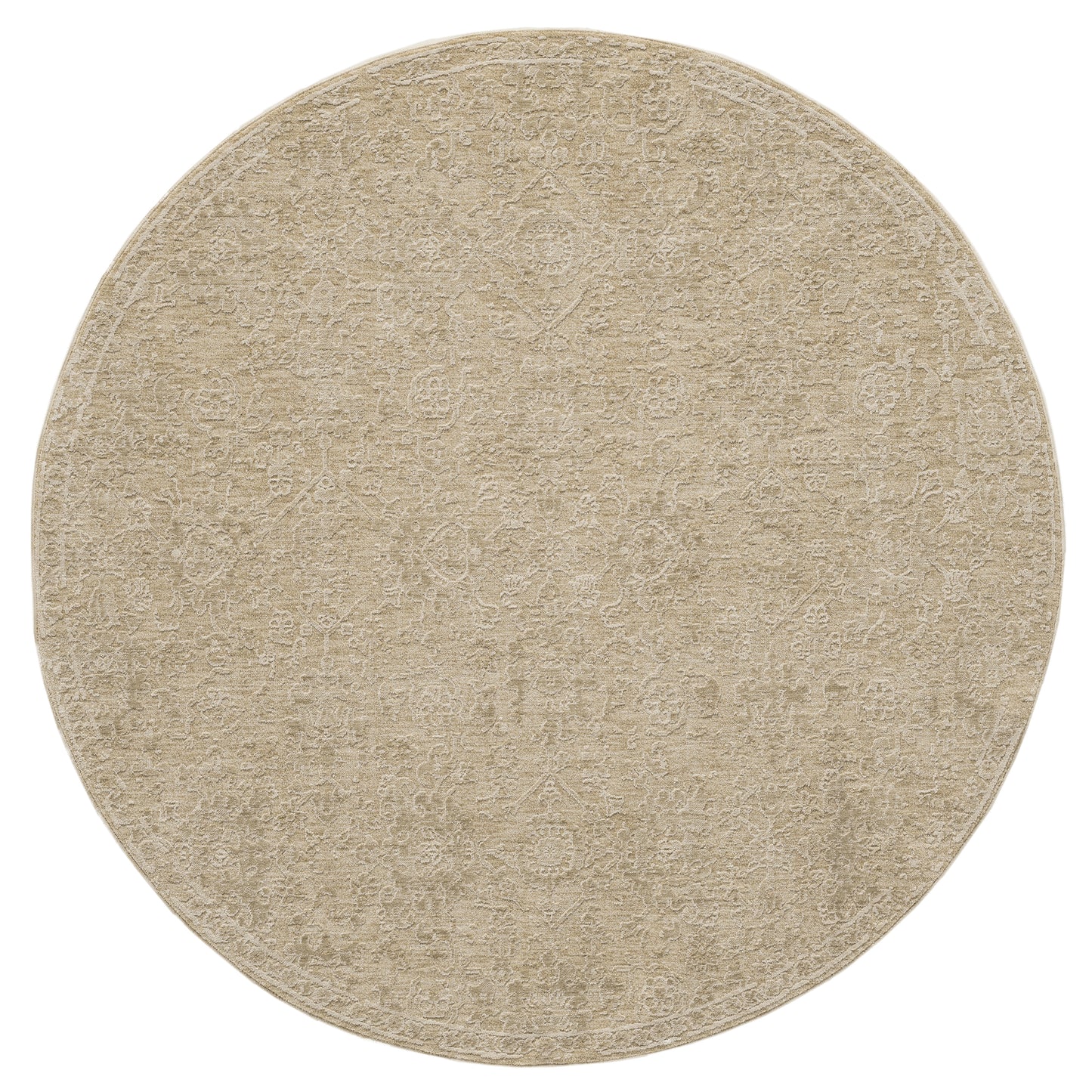 Castillo-82740 Farmhouse Power-Loomed Beige/Gold Cotton Indoor Area Rug - LR Home