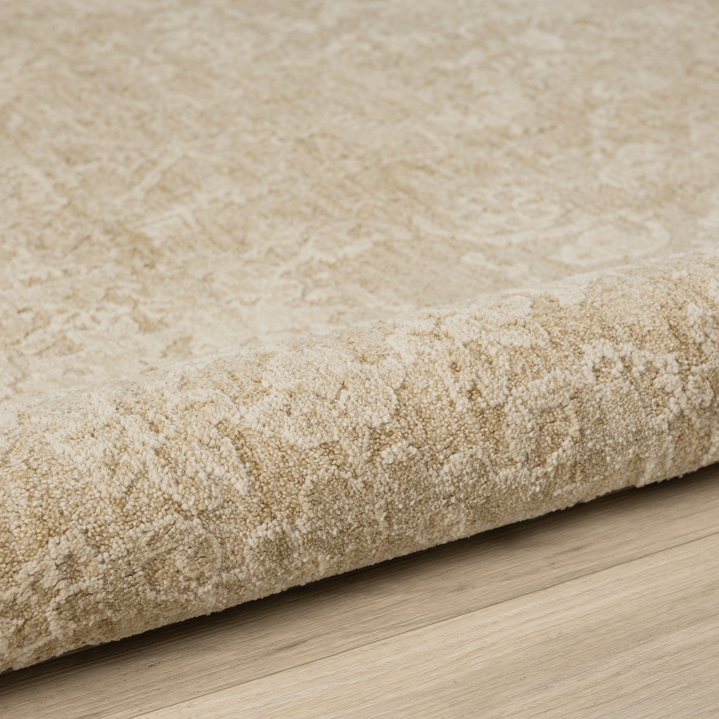 Castillo-82740 Farmhouse Power-Loomed Beige/Gold Cotton Indoor Area Rug - LR Home