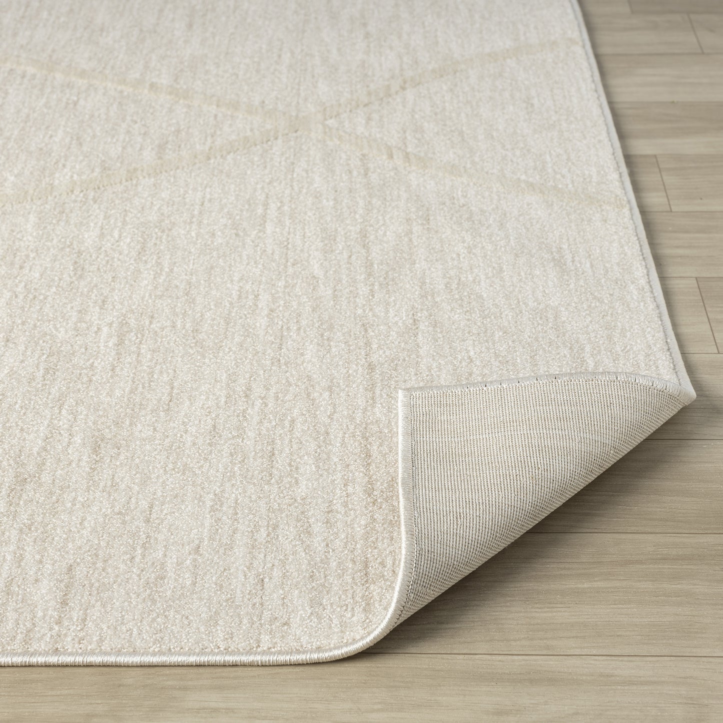 Castillo-82741 Modern Power-Loomed Cream Cotton Indoor Area Rug - LR Home