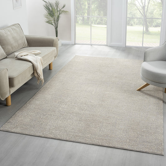 Castillo-82742 Transitional Power-Loomed Silver/Cream Cotton Indoor Area Rug - LR Home