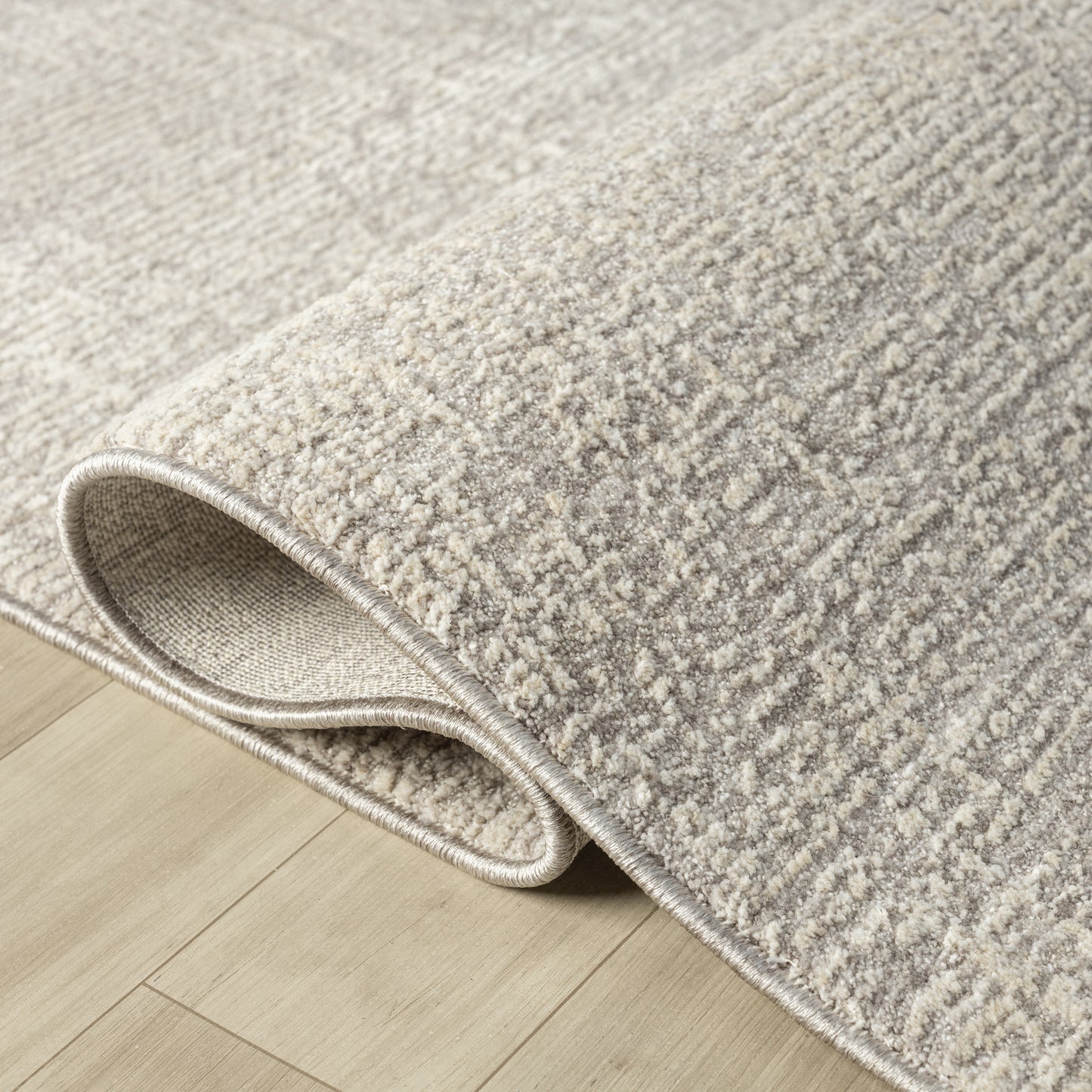 Castillo-82742 Transitional Power-Loomed Silver/Cream Cotton Indoor Area Rug - LR Home