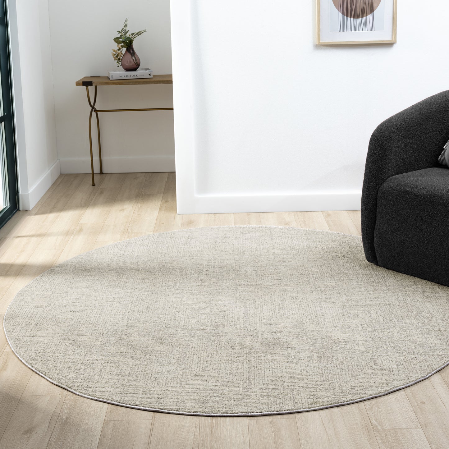 Castillo-82742 Transitional Power-Loomed Silver/Cream Cotton Indoor Area Rug - LR Home