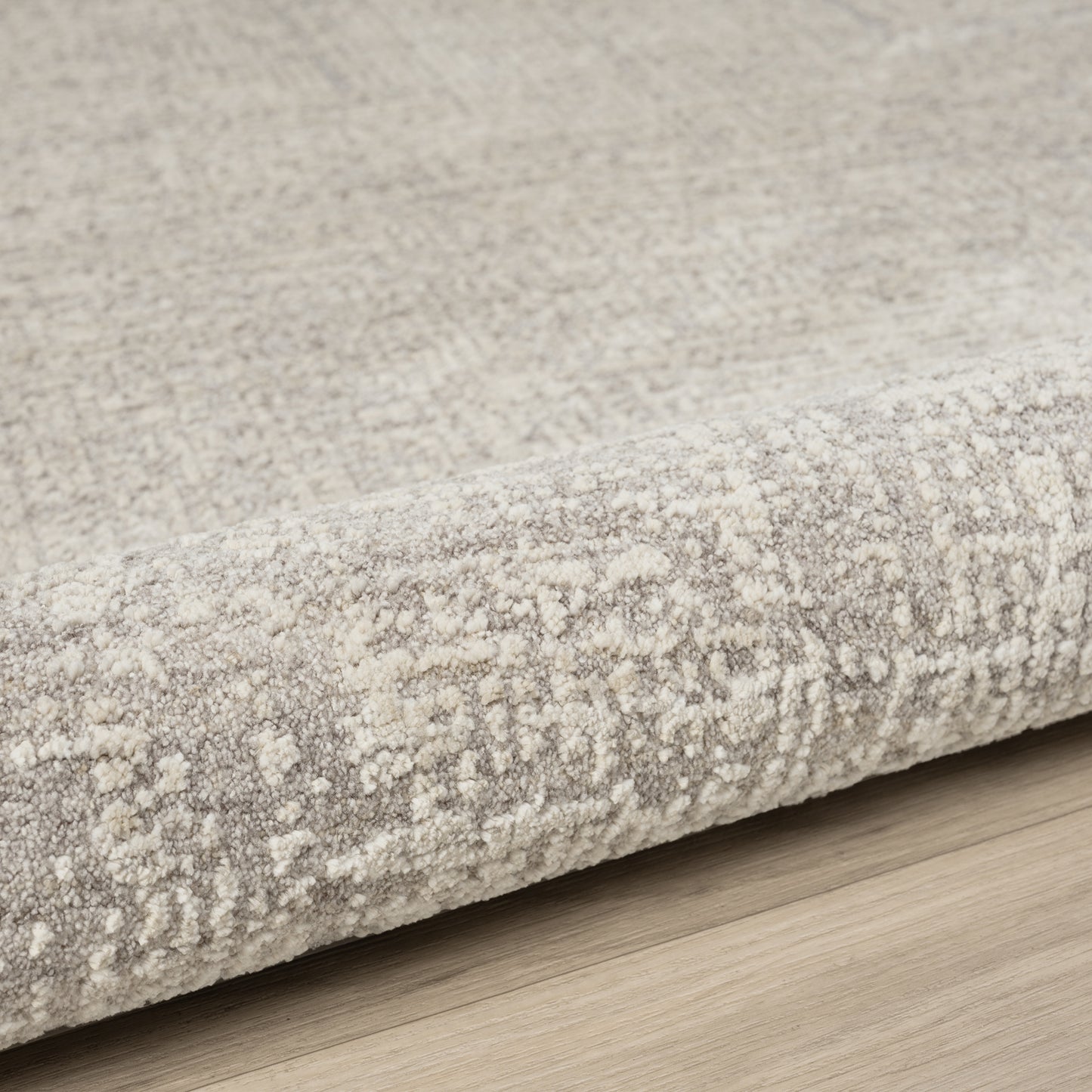Castillo-82742 Transitional Power-Loomed Silver/Cream Cotton Indoor Area Rug - LR Home