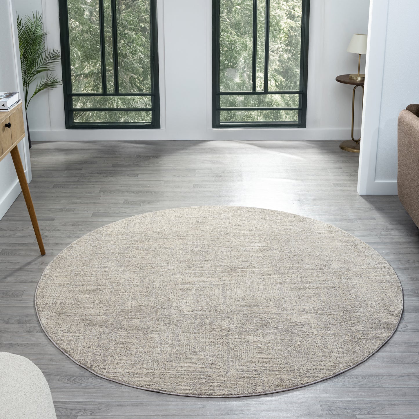 Castillo-82742 Transitional Power-Loomed Silver/Cream Cotton Indoor Area Rug - LR Home