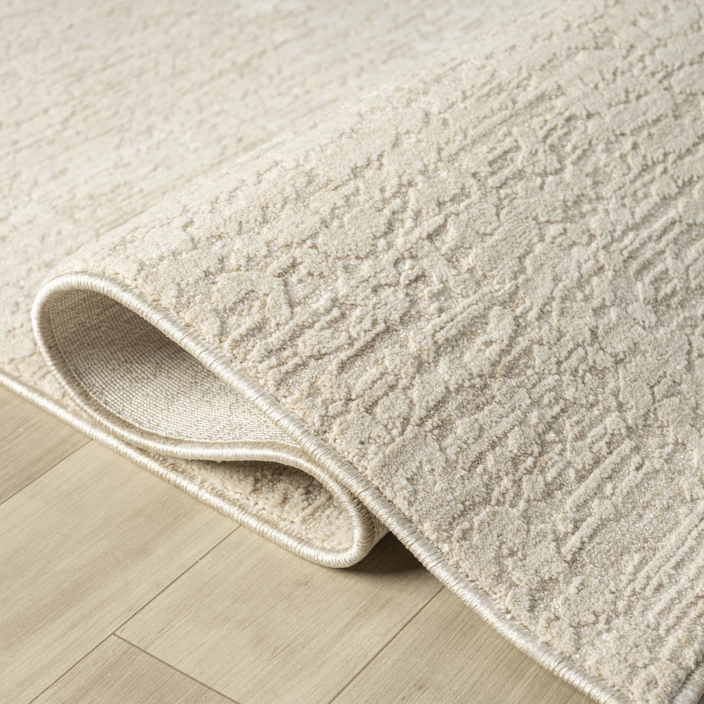 Castillo-82743 Transitional Power-Loomed Beige/Cream Cotton Indoor Area Rug - LR Home