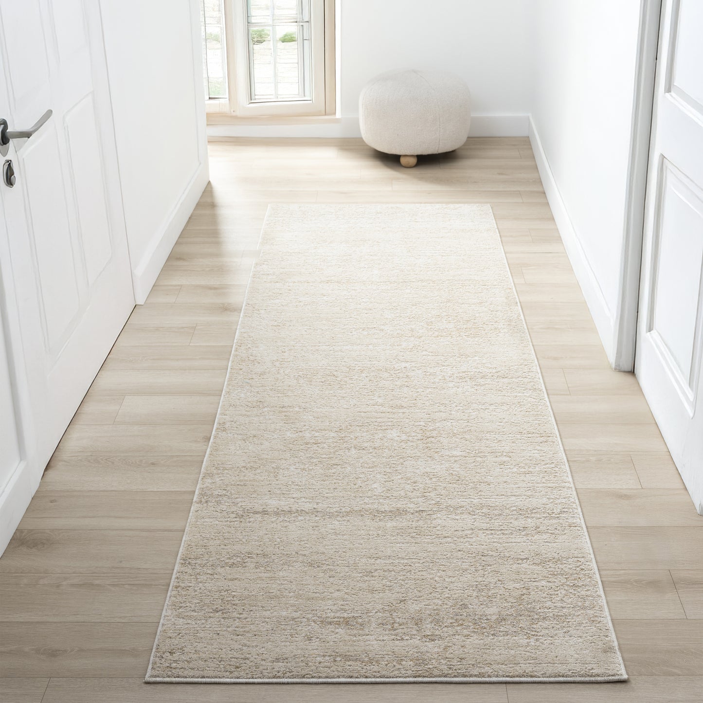 Castillo-82744 Modern Power-Loomed Cream/Gold Cotton Indoor Area Rug - LR Home
