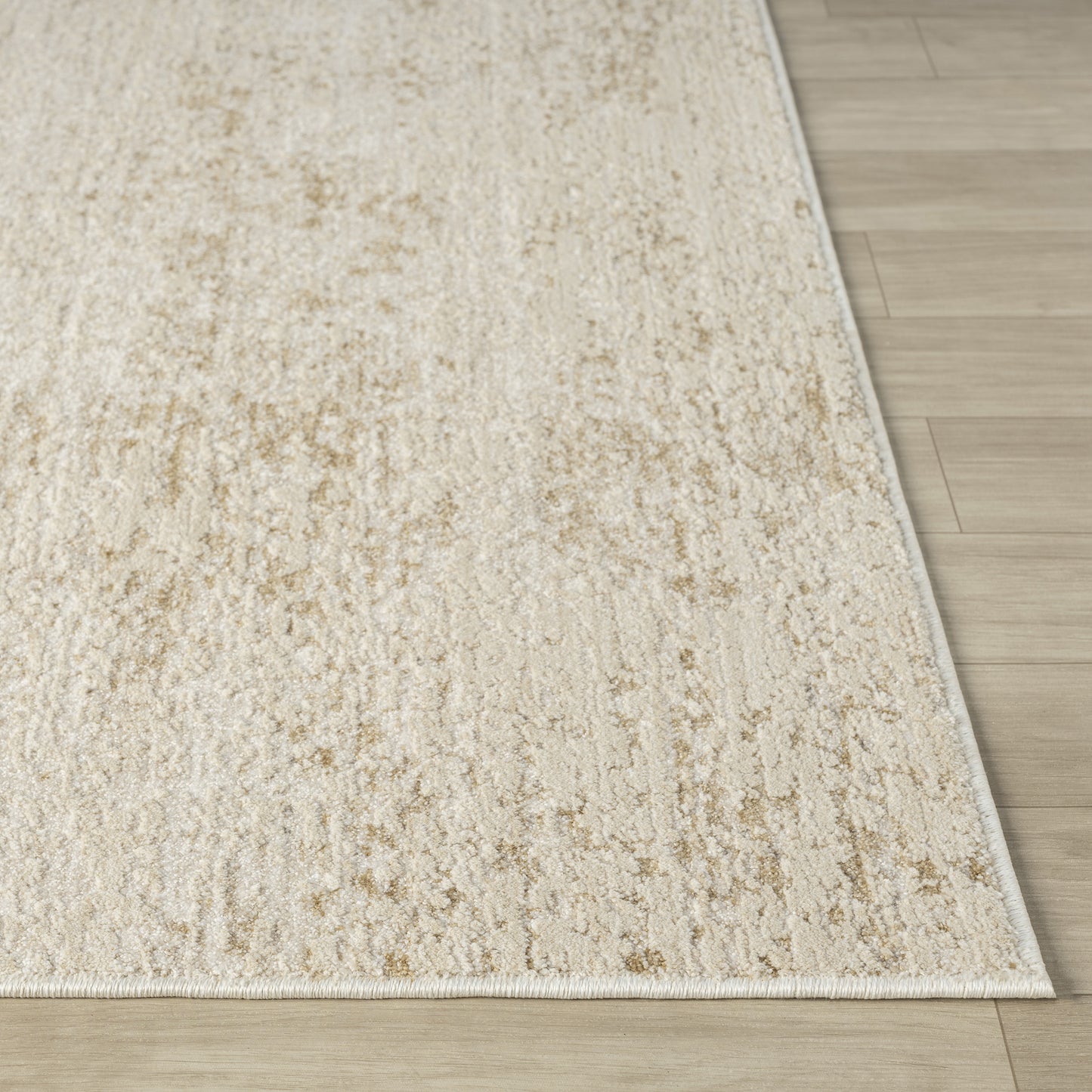 Castillo-82744 Modern Power-Loomed Cream/Gold Cotton Indoor Area Rug - LR Home