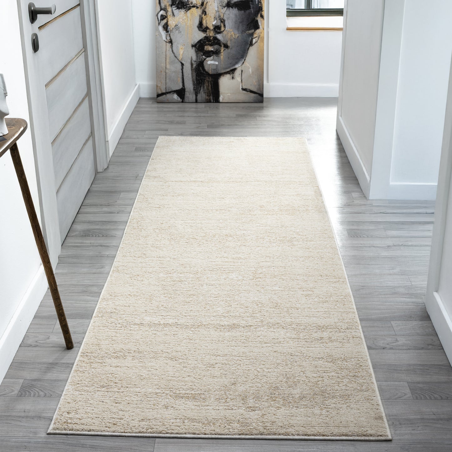 Castillo-82744 Modern Power-Loomed Cream/Gold Cotton Indoor Area Rug - LR Home