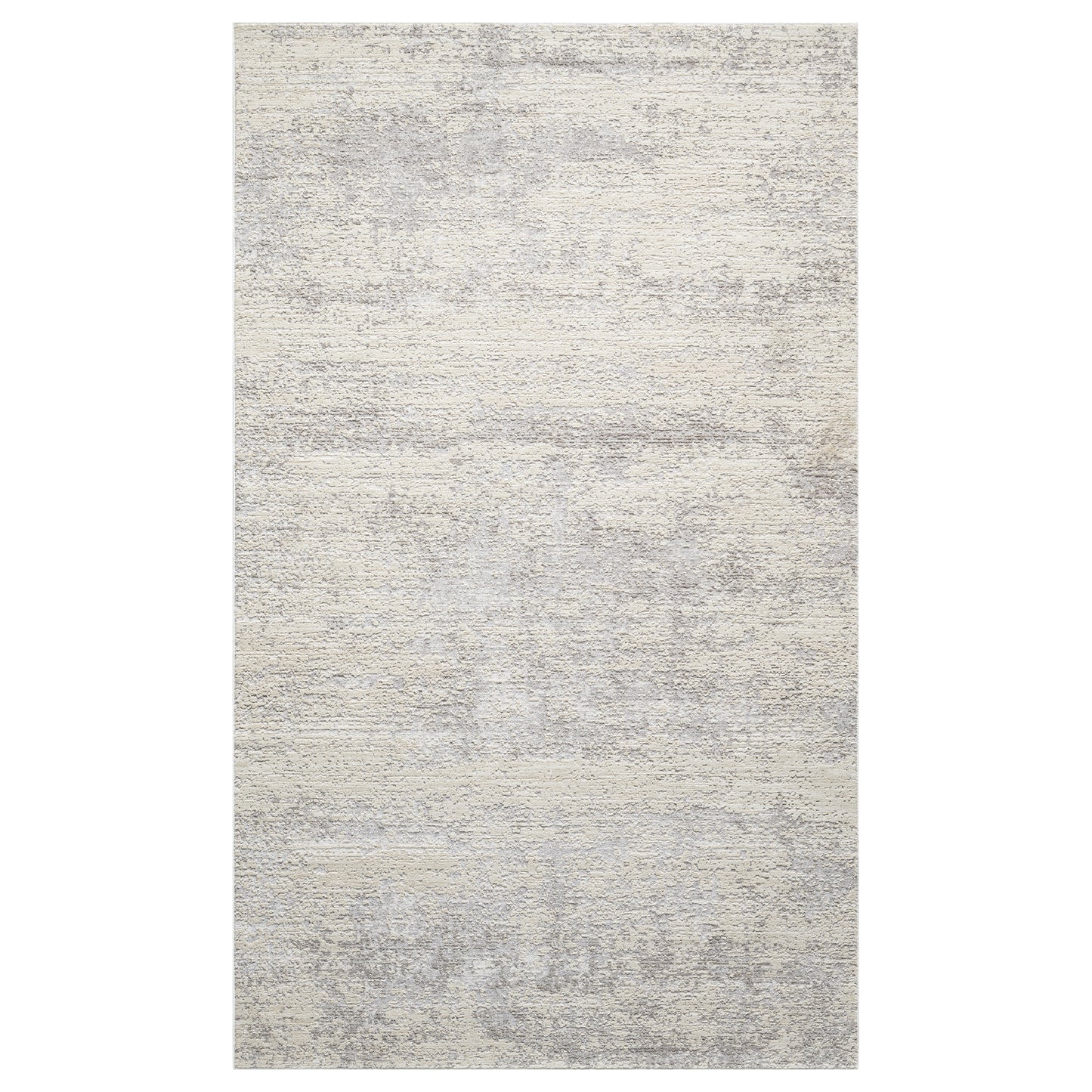 Castillo-82745 Farmhouse Power-Loomed Cream/Silver Cotton Indoor Area Rug - LR Home