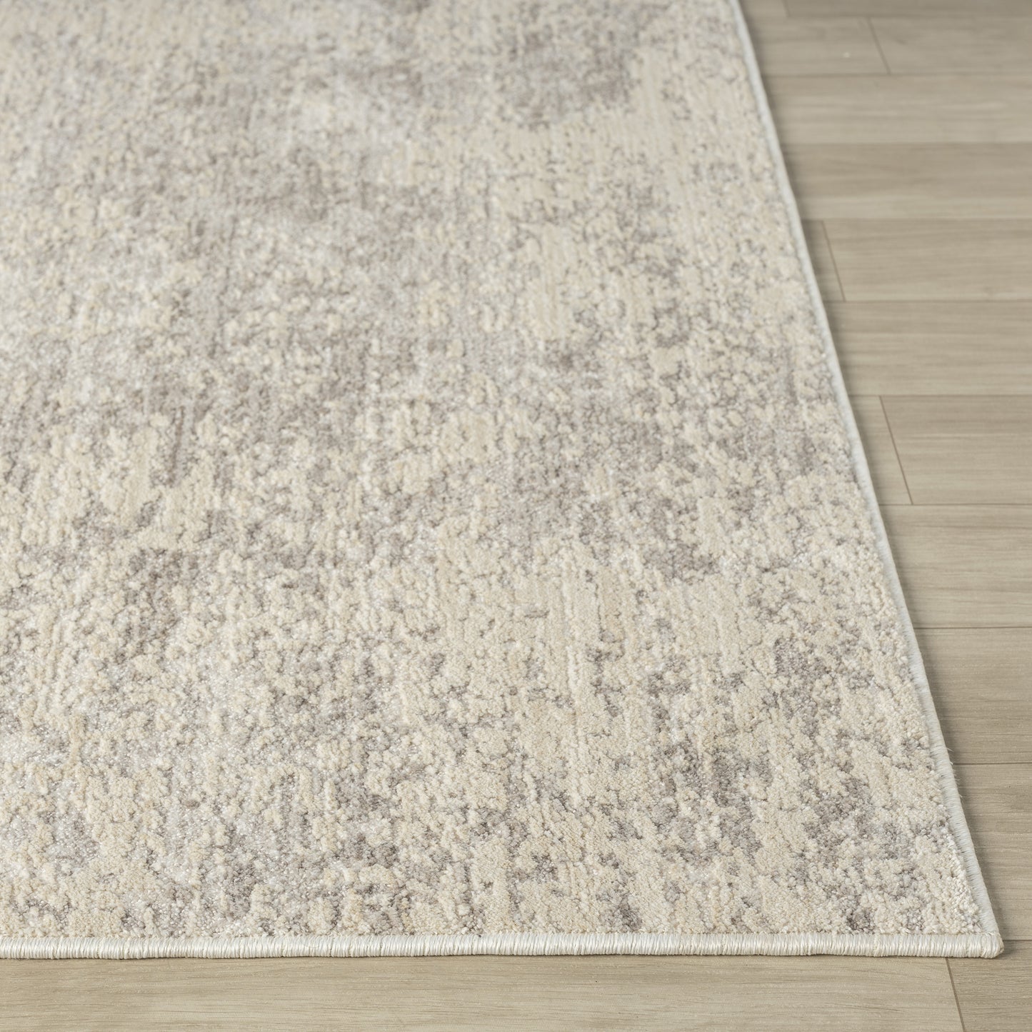 Castillo-82745 Farmhouse Power-Loomed Cream/Silver Cotton Indoor Area Rug - LR Home