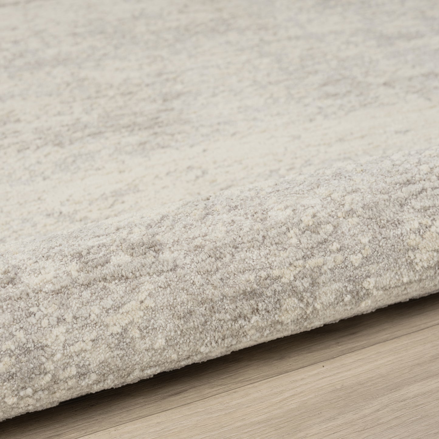 Castillo-82745 Farmhouse Power-Loomed Cream/Silver Cotton Indoor Area Rug - LR Home