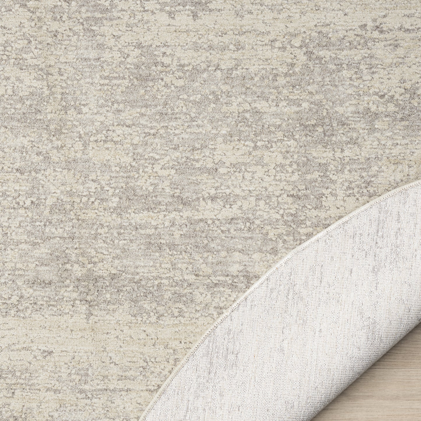 Castillo-82745 Farmhouse Power-Loomed Cream/Silver Cotton Indoor Area Rug - LR Home