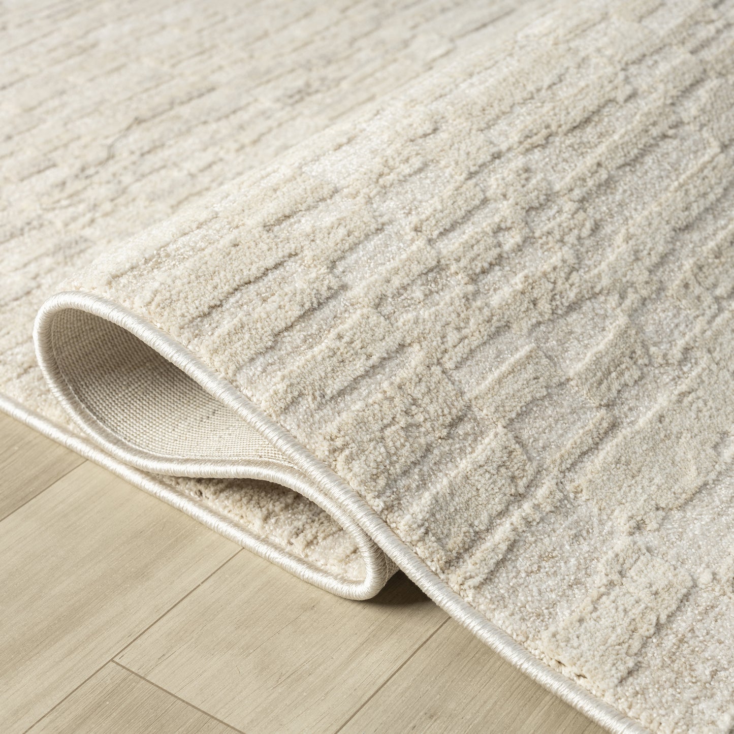 Castillo-82746 Transitional Power-Loomed Cream/Beige Cotton Indoor Area Rug - LR Home